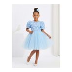 Mnk Baby&Kids Luvia Kısa Kol Kız Tütü Abiye Elbise M00811 MAVİ
