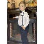 Mnk Baby&Kids Oxford Gömlek Uzun Pantolon Erkek Çocuk Takımı 0302 Beyaz
