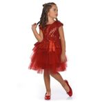 Mnk Baby&Kids Pul Payet Tütü Parti Elbisesi 0275 Kırmızı