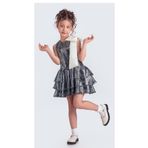 Mnk Baby&Kids Yaka Fiyonk Pul Payet Kumaşlı Kız Çocuk Abiye Elbise SİYAH - GRİ