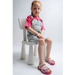 mnpc Unisex Çocuk Lila-Pembe Hakiki Deri Mantar Tabanlı Günlük Çocuk Sandalet