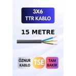 Mny Elektrik Öznur 3x6 Ttr Araç Sarj Kablosu Uzatma Kablosu 7,2 Kw Güç Kaldırabilir 15 METRE - Siyah