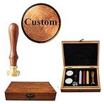 MNYR Retro Özelleştirilmiş Kişiselleştirilmiş Özel Monogram Harf Logonuz Tasarımı Mühür Balmumu Mühür Damga Düğün Davetiye Noel Kartı Balmumu Mühür Gül Ağacı Saplı Mum Eritme Kaşığı Ahşap Hediye Kutusu Seti
