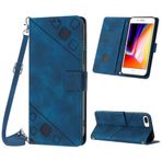 Mo-Beauty iPhone 8 Plus/iPhone 7 Plus/iPhone 6S Plus/iPhone 6 Plus (5.5 inç) ile kılıf, poliüretan deri kapaklı çapraz vücut cep telefonu kılıfı, ayarlanabilir çıkarılabilir kolye, mavi