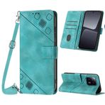 Mo-Beauty Mi Mi 13 kılıfı, poliüretan deri kapaklı çapraz askılı cep telefonu kılıfı, ayarlanabilir çıkarılabilir kolye [ayak] [kart bölmesi] [mıknatıs] Mi 13 için koruyucu kılıf, yeşil