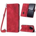 Mo-Beauty Mi Mi 13 kılıfı, poliüretan deri kapaklı çapraz askılı cep telefonu kılıfı, ayarlanabilir çıkarılabilir kolye [stand] [kart bölmesi] [mıknatıs] Mi 13 için koruyucu kılıf, kırmızı