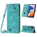 Mo-Beauty Samsung Galaxy A14 kılıfı, poliüretan deri kapaklı çapraz vücut cep telefonu kılıfı, ayarlanabilir çıkarılabilir kolye [stand] [kart bölmesi] [mıknatıs] Samsung A14 için koruyucu kılıf -