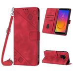 Mo-Beauty Samsung Galaxy J6 2018/J600 kılıfı, poliüretan deri kapaklı çapraz vücut cep telefonu kılıfı, ayarlanabilir çıkarılabilir kolye [ayak] [kart bölmesi] [mıknatıs] koruyucu kılıf, Samsung J6