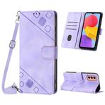 Mo-Beauty Samsung Galaxy M13 kılıfı, poliüretan deri kapaklı çapraz vücut cep telefonu kılıfı, ayarlanabilir çıkarılabilir kolye [stand] [kart bölmesi] [mıknatıs] koruyucu kılıf Samsung M13 için -