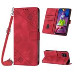 Mo-Beauty Samsung Galaxy M51 kılıfı, poliüretan deri kapaklı çapraz vücut cep telefonu kılıfı, ayarlanabilir çıkarılabilir kolye [ayak] [kart bölmesi] [mıknatıs] koruyucu kılıf Samsung M51 için -