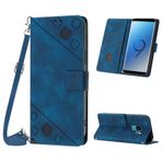 Mo-Beauty Samsung Galaxy S9 kılıfı, poliüretan deri kapaklı çapraz vücut cep telefonu kılıfı, ayarlanabilir çıkarılabilir kolye [ayak] [kart bölmesi] [mıknatıs] koruyucu kılıf, Samsung S9 için, mavi
