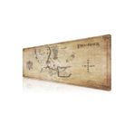 MO DOU 90x40 XXL Gaming Mousepad Orta Dünya Haritası Desenli Büyük Boy Kaymaz Masa Mouse Pad