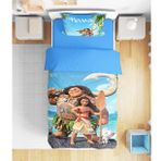 Moana Baskılı 3d Baskılı Tek Kişilik Çarşafsız Erkek Çocuk Nevresim Takımı (Mavi)