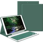 MobaxAksesuar Apple iPad 9. Nesil 10.2" 2021 Kılıf Kablosuz Klavyeli Kılıf Mobax A2602 A2603 A2604 A2605 - iP 9. Nesil 10.2 - Koyu Yeşil
