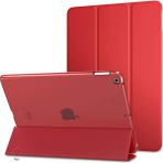 MobaxAksesuar Apple iPad Air 1 Air 2 9.7" Pu Deri Smart Standlı Case A1474 A1475 A1476 A1566 A1567 - iP Air 1 9.7 - Kırmızı