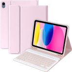 MobaxAksesuar Apple iPad Air 11inç M2/M3 2025-2024 Kılıf Kablosuz Klavyeli Case Mobax - Açık Pembe - iP Air 11inç
