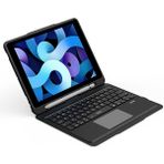 MobaxAksesuar Apple iPad Air 11inç M2/M3 2025-2024 Kılıf Led Işıklı Magnetik Standlı Klavyeli Kılıf - Füme - iP Air 11inç