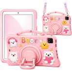 MobaxAksesuar Apple iPad Air 3 / Pro 10.5 Kılıf Cute Dolls Standlı Eğlenceli 3D Karekterli Çocuk Kılıfı A2152 A2123 A2153 A2154 A1701 A1709 A1852 - iP Air 3 10.5 - Pembe - Sarı