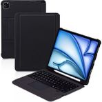 MobaxAksesuar Apple iPad Air 5 10.9" 2022 M1 Uyumlu Kılıf Palermo LED Işıklı Magnetik Standlı Klavyeli Kılıf - Füme - iP Air 5 10.9