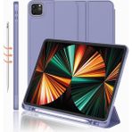 MobaxAksesuar Apple iPad Pro 11 1. Nesil 2018 Kılıf Kalem Bölmeli Smart Case A1979 A1980 A2013 A2924 - Pro 11 3/4.Nesil - Lavendery Gray