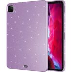 MobaxAksesuar Apple iPad Pro 11 1/2/3/4. Nesil Tablet Kılıfı Işıltılı Parlak Görünüm Koton Case 2018-2022 - iP Pro 11 4. Nesil - Lila