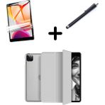 MobaxAksesuar Apple iPad Pro 12.9 3. 4. 5. 6. Nesil Kılıf Set Pu Deri Smart Tablet Kilifi Ekran Koruyucu + Kalem - iP Pro 12.9 3/4/5/6.Nesil - Gri