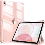 MobaxAksesuar Apple iPad Pro 12.9 3. Nesil Kılıf Kalem Bölmeli Şeffaf Case A1876 A2014 A1895 A1983 Pembe