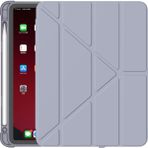 MobaxAksesuar Apple iPad Pro 12.9 3. Nesil Kılıf Kalem Bölmeli Trifolding Case A1876 A2014 A1895 A1983 - Lavendery Gray - iP Pro 12.9 3. Nesil