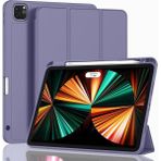 MobaxAksesuar Apple iPad Pro 12.9 6. Nesil 2022 Kılıf Pen Charge Kalem Bölmeli A2436 A2437 A2764 A2766 - Lavender Gri