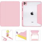 MobaxAksesuar Apple iPad Pro 12.9 6. Nesil 5. Nesil 2021 2022 Kılıf Kalem Bölmeli Şeffaf Case A2378 A2379 A2461 A2462 - Pembe - iPad Pro 12.9 5/6. Nesil