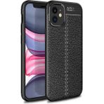 MobaxAksesuar Apple iPhone 12 Kılıf Deri Tarzı Niss Silikon Case - Siyah - iP 12