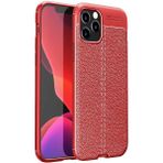 MobaxAksesuar Apple iPhone 12 Pro Kılıf Deri Tarzı Niss Silikon Case - Kırmızı - iP 12 Pro