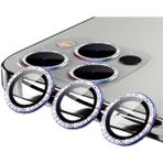 MobaxAksesuar Apple iPhone 12 Pro Max Taşlı Kamera Lens Koruyucu Çerçeveli Koruyucu Çok Renkli - iP 12 Pro Max
