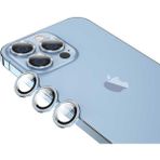 MobaxAksesuar Apple iPhone 13 Pro Taşlı Kamera Lens Koruyucu Çerçeveli Koruyucu - Mavi - iP 13 Pro