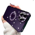MobaxAksesuar Apple iPhone 14 Pro Kılıf Prıltılı Çıkartılabilir Kamera Lens Korumalı Esta Kapak - Derin Mor