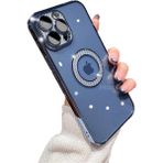 MobaxAksesuar Apple iPhone 14 Pro Kılıf Prıltılı Çıkartılabilir Kamera Lens Korumalı Esta Kapak - Mavi