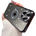 MobaxAksesuar Apple iPhone 14 Pro Kılıf Prıltılı Çıkartılabilir Kamera Lens Korumalı Esta Kapak - Siyah