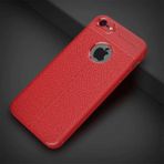 MobaxAksesuar Apple iPhone 5 5s Se Kılıf Deri Tarzı Niss Silikon Case Kırmızı - iP 5
