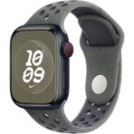 MobaxAksesuar Apple Watch 10 42mm - 38/40/41mm Kordon 2023 Point Nike Silikon Strap Kayış 2/3/4/5/6/se/7/8/9 - Haki - Ap 10/11 42/38-40-41mm