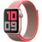 MobaxAksesuar Apple Watch 10 42mm - 38/40/41mm Kordon Hasır Kordon 2/3/4/5/6/se/7/8/9 - Neon Pembe - Ap 10/11 42/38-40-41mm