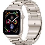 MobaxAksesuar Apple Watch 10 42mm - 38/40/41mm Kordon Klipsli Metal Kordon 04-A 2/3/4/5/6/se/7/8/9 - Starlight - Ap 10/11 42/38-40-41mm