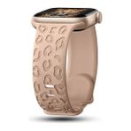 MobaxAksesuar Apple Watch 10 42MM - 38/40/41MM Kordon Leopar Desen Yumuşak Silikon Kordon 2/3/4/5/6/se/7/8/9 - Krem - Ap 10/11 42/38-40-41mm
