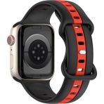 MobaxAksesuar Apple Watch 10 42mm - 38/40/41mm Kordon Line Ayarlanır Spor Kordon 2/3/4/5/6/se/7/8/9 - Kırmızı - Siyah - Ap 10/11 42/38-40-41mm