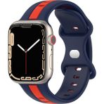 MobaxAksesuar Apple Watch 10 42mm - 38/40/41mm Kordon Line Ayarlanır Spor Kordon 2/3/4/5/6/se/7/8/9 - Lacivert - Kırmızı - Ap 10/11 42/38-40-41mm