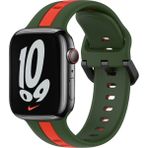 MobaxAksesuar Apple Watch 10 42mm - 38/40/41mm Kordon Line Ayarlanır Spor Kordon 2/3/4/5/6/se/7/8/9 - Yeşil - Kırmızı - Ap 10/11 42/38-40-41mm