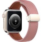 MobaxAksesuar Apple Watch 10 42mm - 38/40/41mm Kordon Magnetli PU Deri Kordon 2/3/4/5/6/se/7/8/9 - Pembe - Ap 10/11 42/38-40-41mm