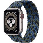 MobaxAksesuar Apple Watch 10 42mm - 38/40/41mm Kordon Medium Örgü Solo Loop Kordon 32 147mm 2/3/4/5/6/se/7/8/9 - Siyah - Mavi - Ap 10/11 42/38-40-41mm