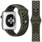 MobaxAksesuar Apple Watch 10 42mm - 38/40/41mm Kordon Nike Spor Kordon 2/3/4/5/6/se/7/8/9 - Asker Yeşili - Ap 10/11 42/38-40-41mm