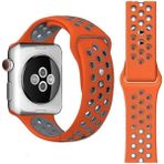 MobaxAksesuar Apple Watch 10 42mm - 38/40/41mm Kordon Nike Spor Kordon 2/3/4/5/6/se/7/8/9 - Gri - Turuncu - Ap 10/11 42/38-40-41mm