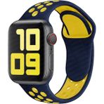 MobaxAksesuar Apple Watch 10 42mm - 38/40/41mm Kordon Nike Spor Kordon 2/3/4/5/6/se/7/8/9 - Sarı - Lacivert - Ap 10/11 42/38-40-41mm